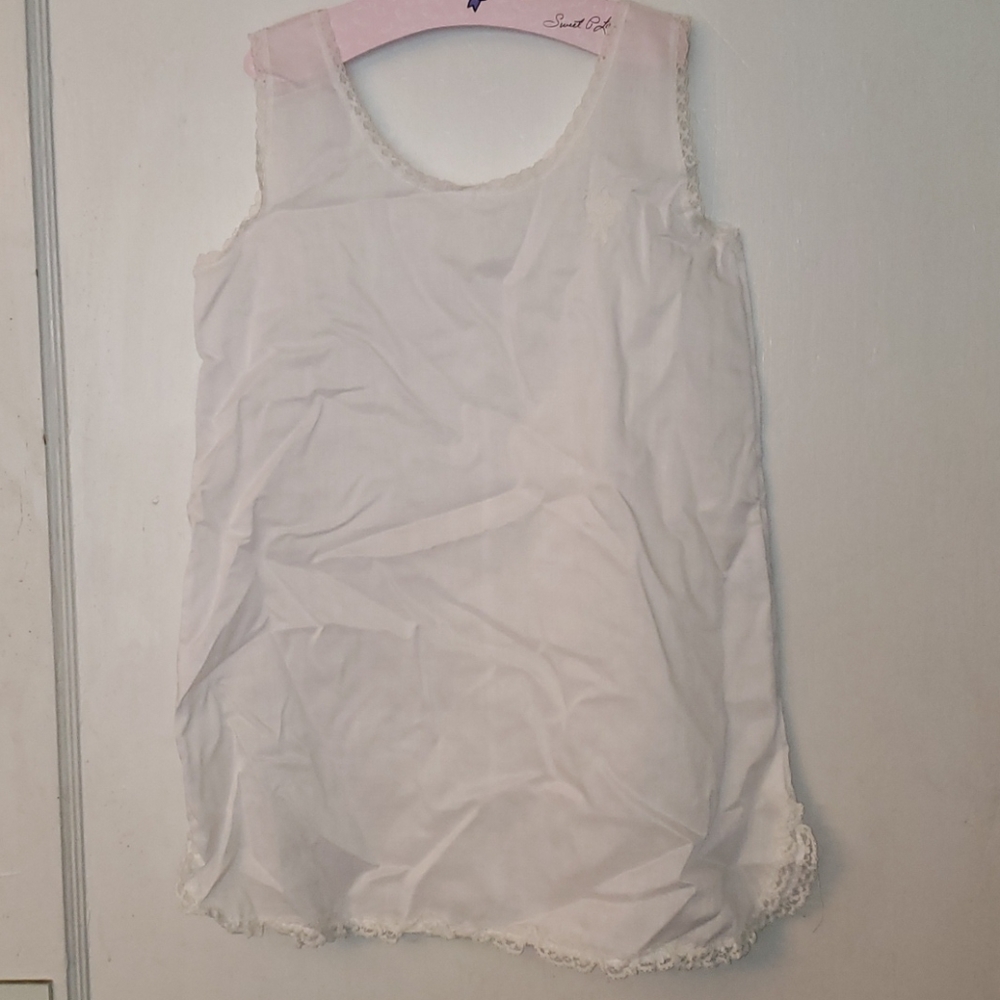 EUC Vintage Her Majesty Girls White Slip Dress 6X